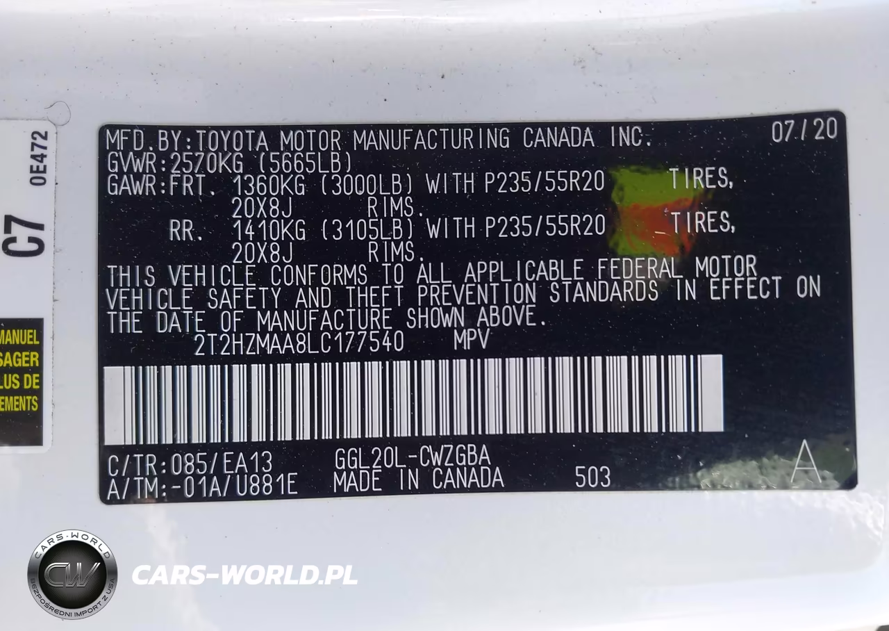 2020 Lexus Rx 350 VIN:2T2HZMAA8LC177540 - 9