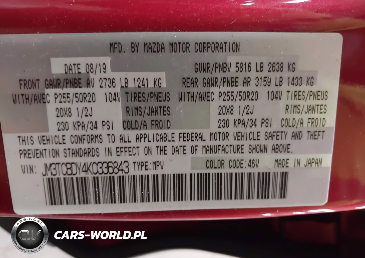 2019 Mazda Cx-9 Grand Touring VIN:JM3TCBDY4K0336843 - 9