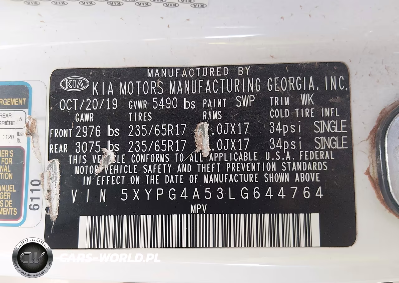 2020 Kia Sorento 3.3L Lx VIN:5XYPG4A53LG644764 - 9