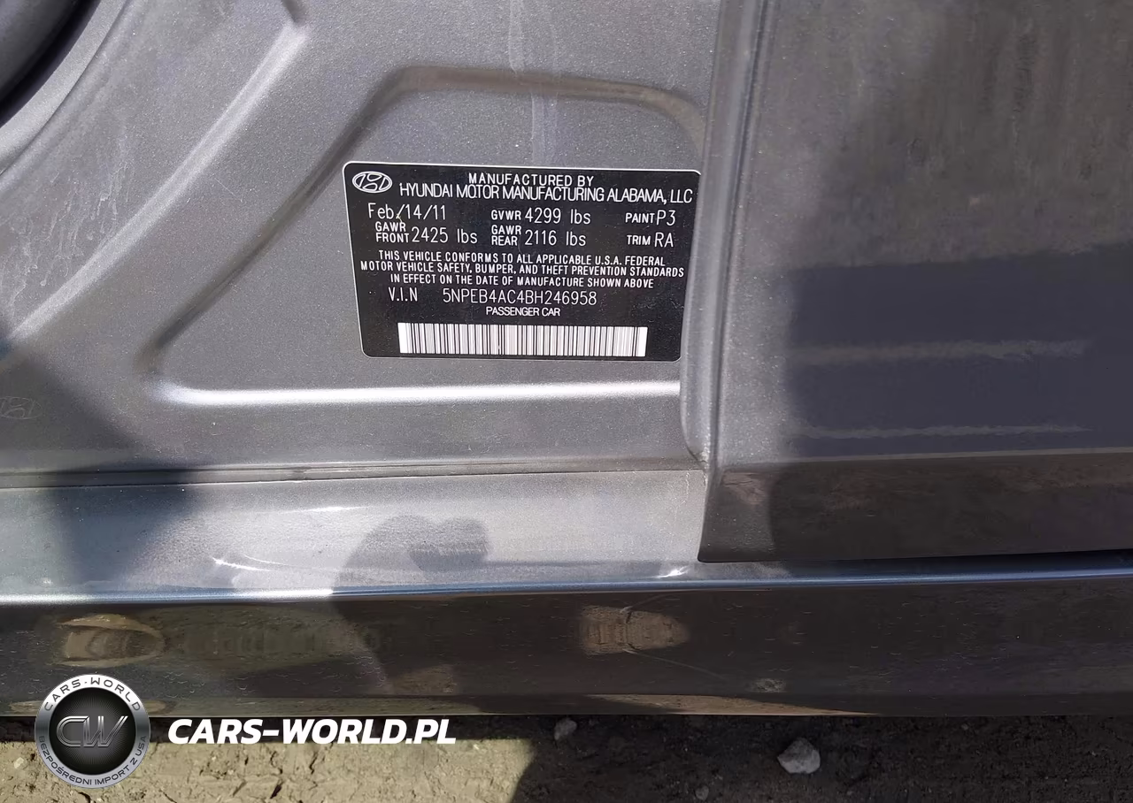 2011 Hyundai Sonata Gls VIN:5NPEB4AC4BH246958 - 9