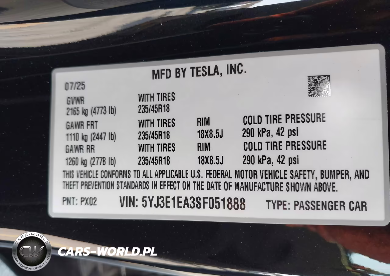 2025 Tesla Model 3 Long Range Rear-Wheel Drive-Standard Rear-Wheel Drive VIN:5YJ3E1EA3SF051888 - 9