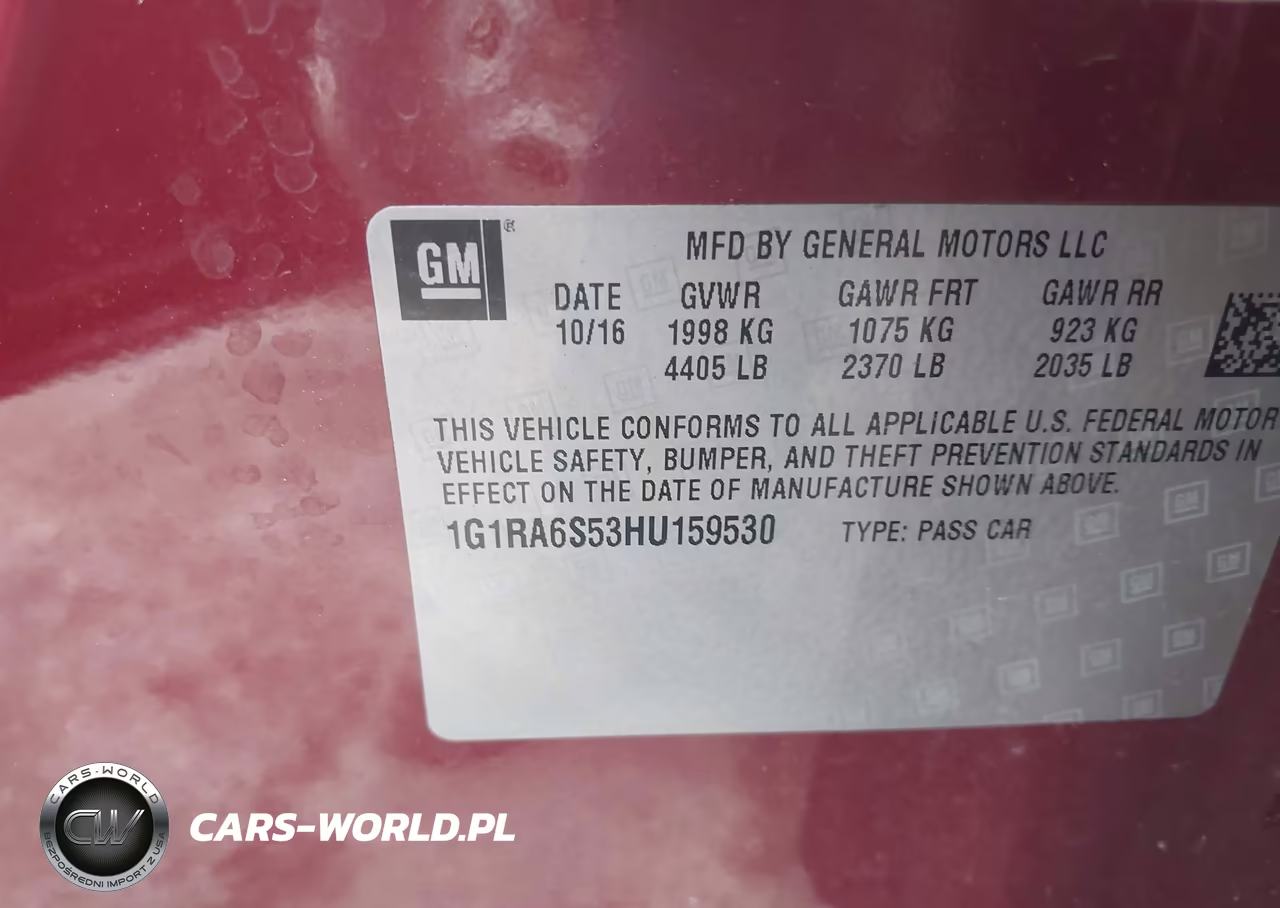 2017 Chevrolet Volt Lt VIN:1G1RA6S53HU159530 - 9