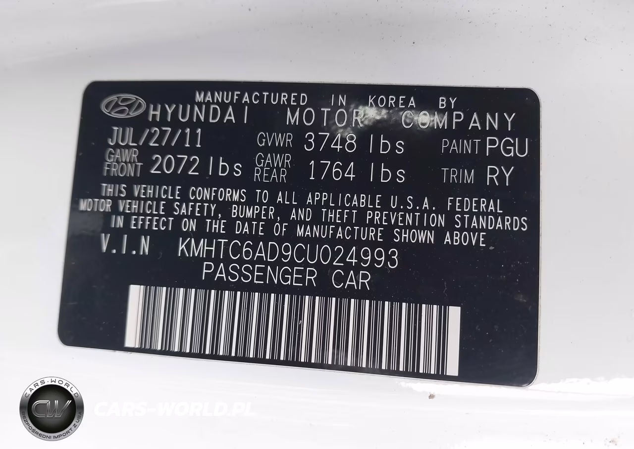 2012 Hyundai Veloster Base W-Gray VIN:KMHTC6AD9CU024993 - 9