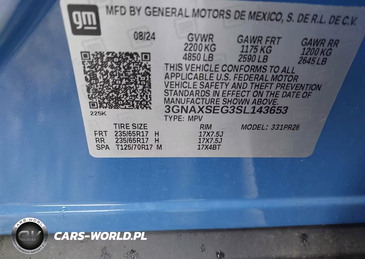 2025 Chevrolet Equinox Awd Activ VIN:3GNAXSEG3SL143653 - 9