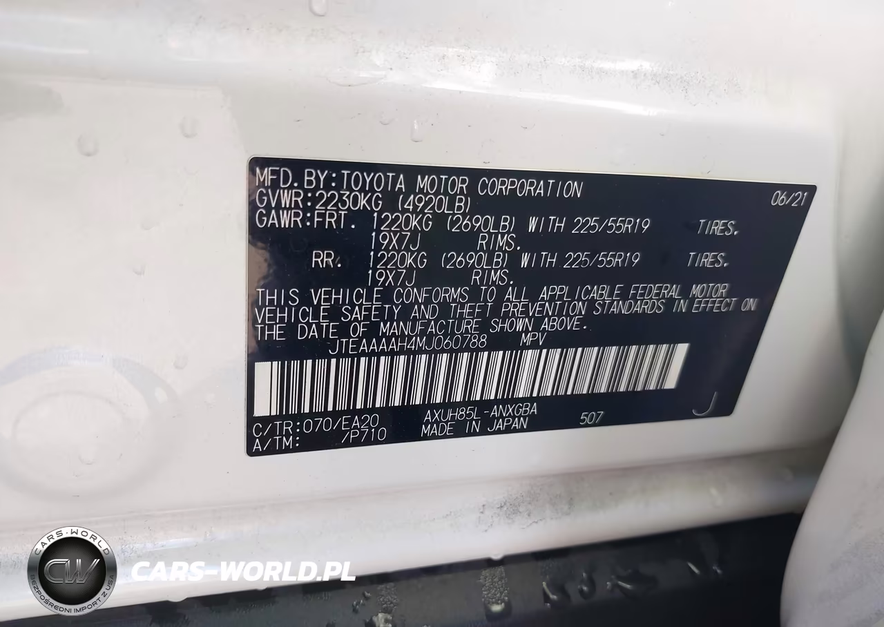 2021 Toyota Venza Xle VIN:JTEAAAAH4MJ060788 - 9