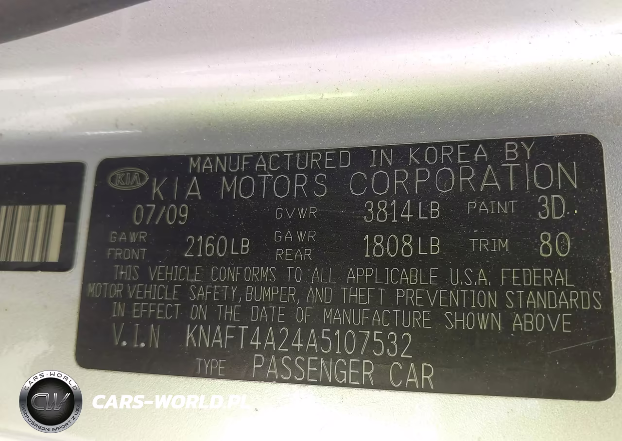 2010 Kia Forte Lx VIN:KNAFT4A24A5107532 - 9