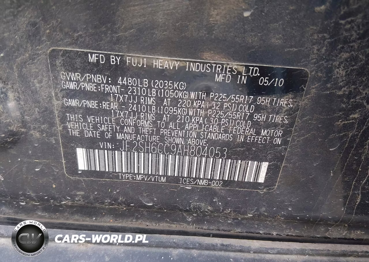 2010 Subaru Forester 2.5X Premium VIN:JF2SH6CC9AH804053 - 9