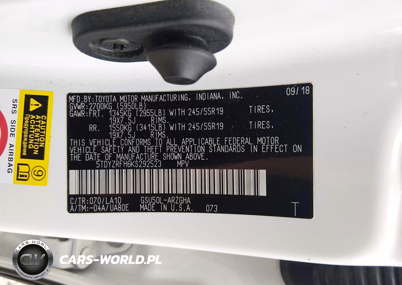 2019 Toyota Highlander Limited VIN:5TDYZRFH6KS292523 - 9