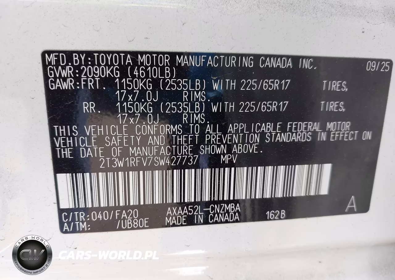 2025 Toyota Rav4 Xle VIN:2T3W1RFV7SW427737 - 9