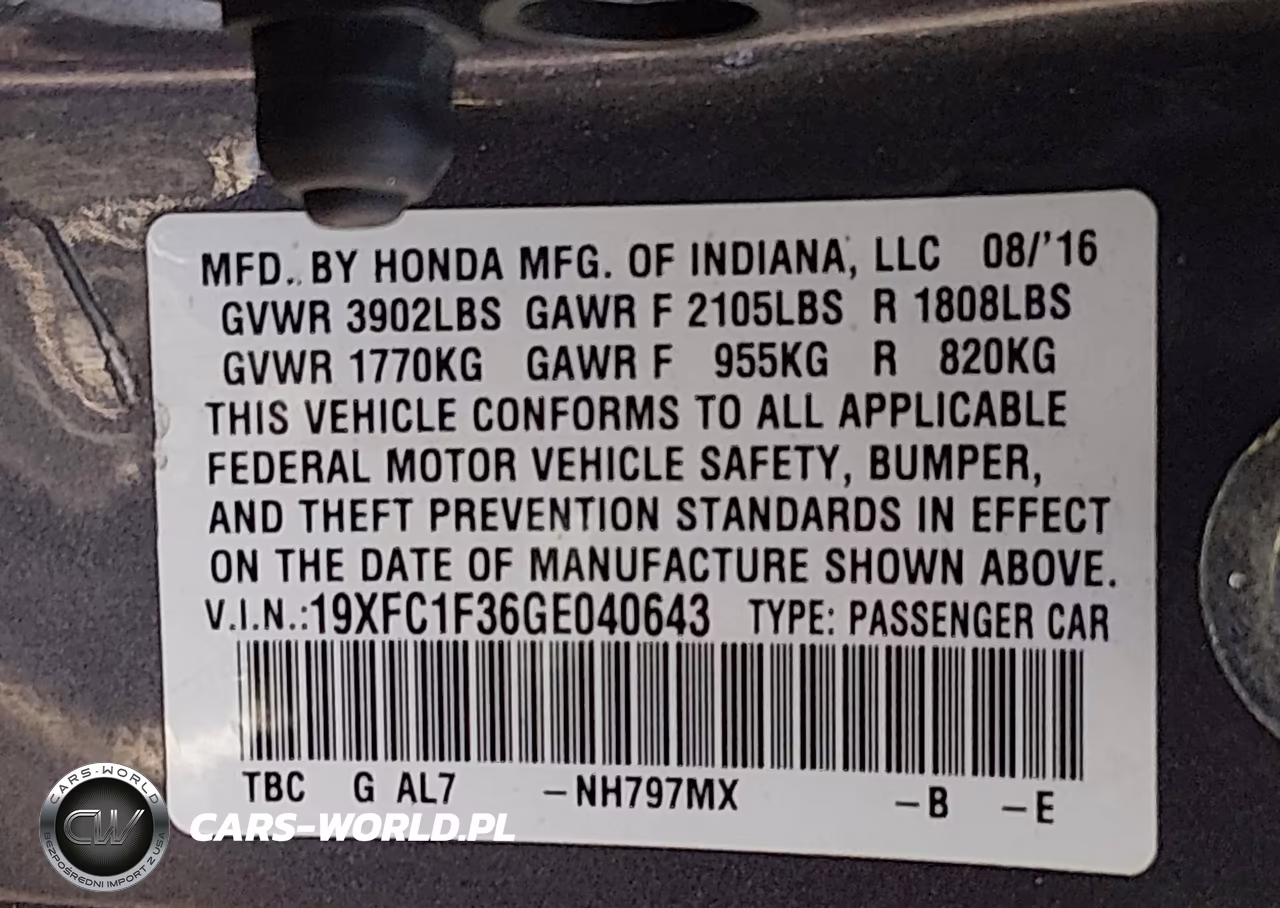 2016 Honda Civic Ex-T VIN:19XFC1F36GE040643 - 9