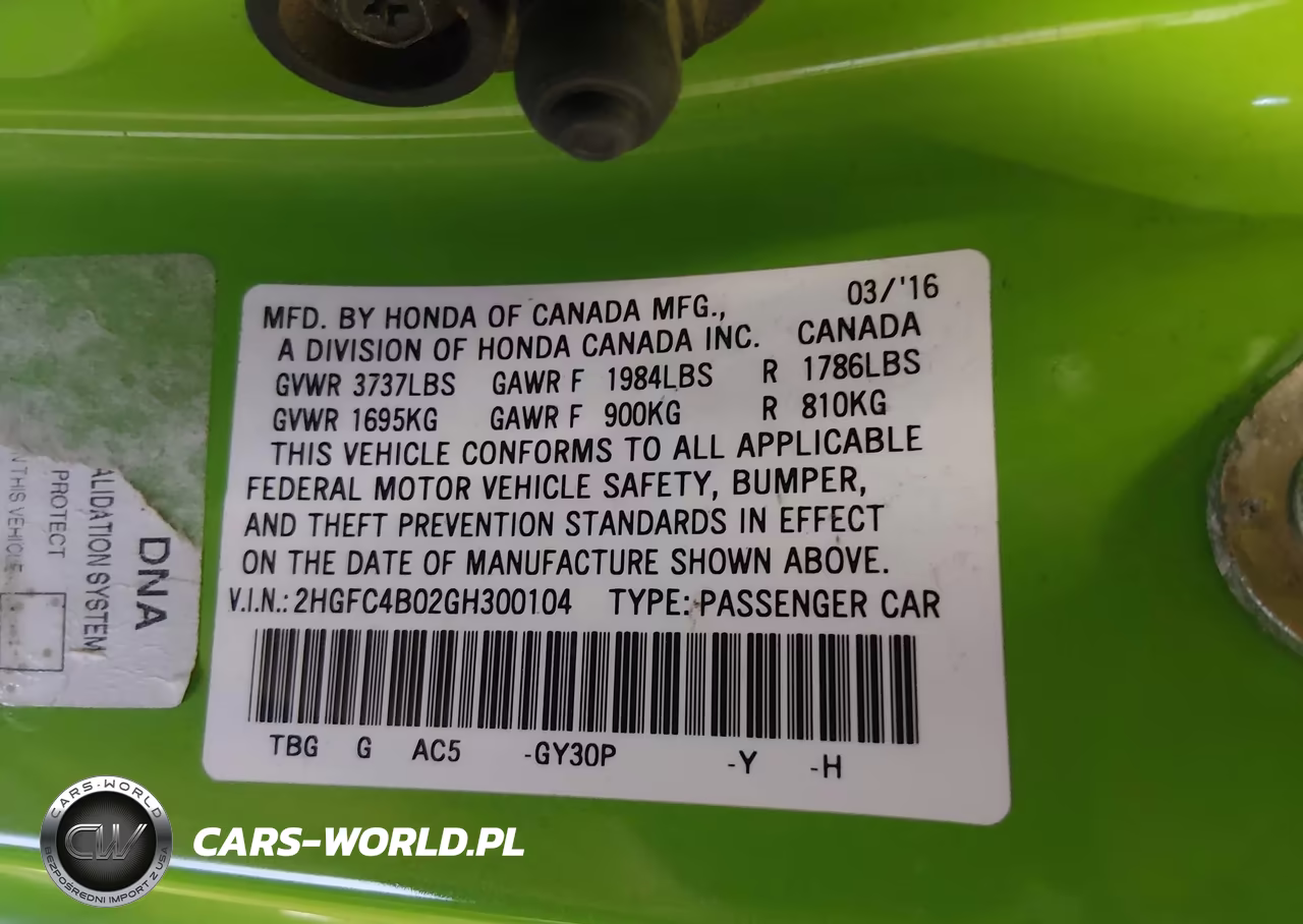 2016 Honda Civic Lx-P VIN:2HGFC4B02GH300104 - 9