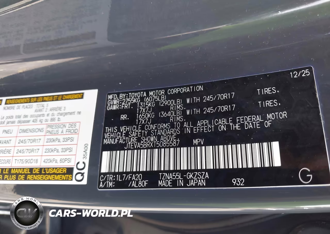 2026 Toyota 4Runner Sr5 VIN:JTEVA5BRXT5085587 - 9