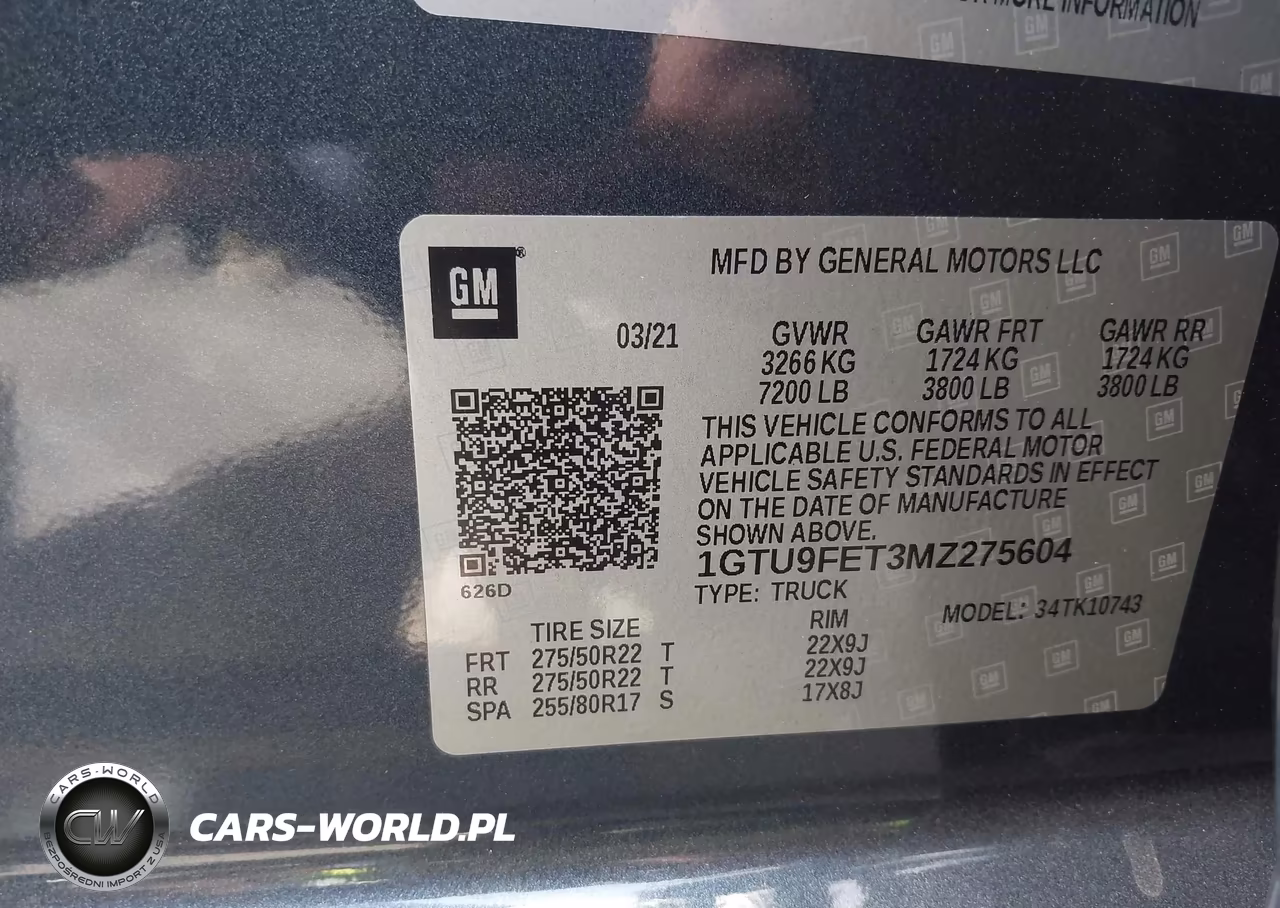 2021 GMC Sierra 1500 4Wd Standard Box Denali VIN:1GTU9FET3MZ275604 - 9