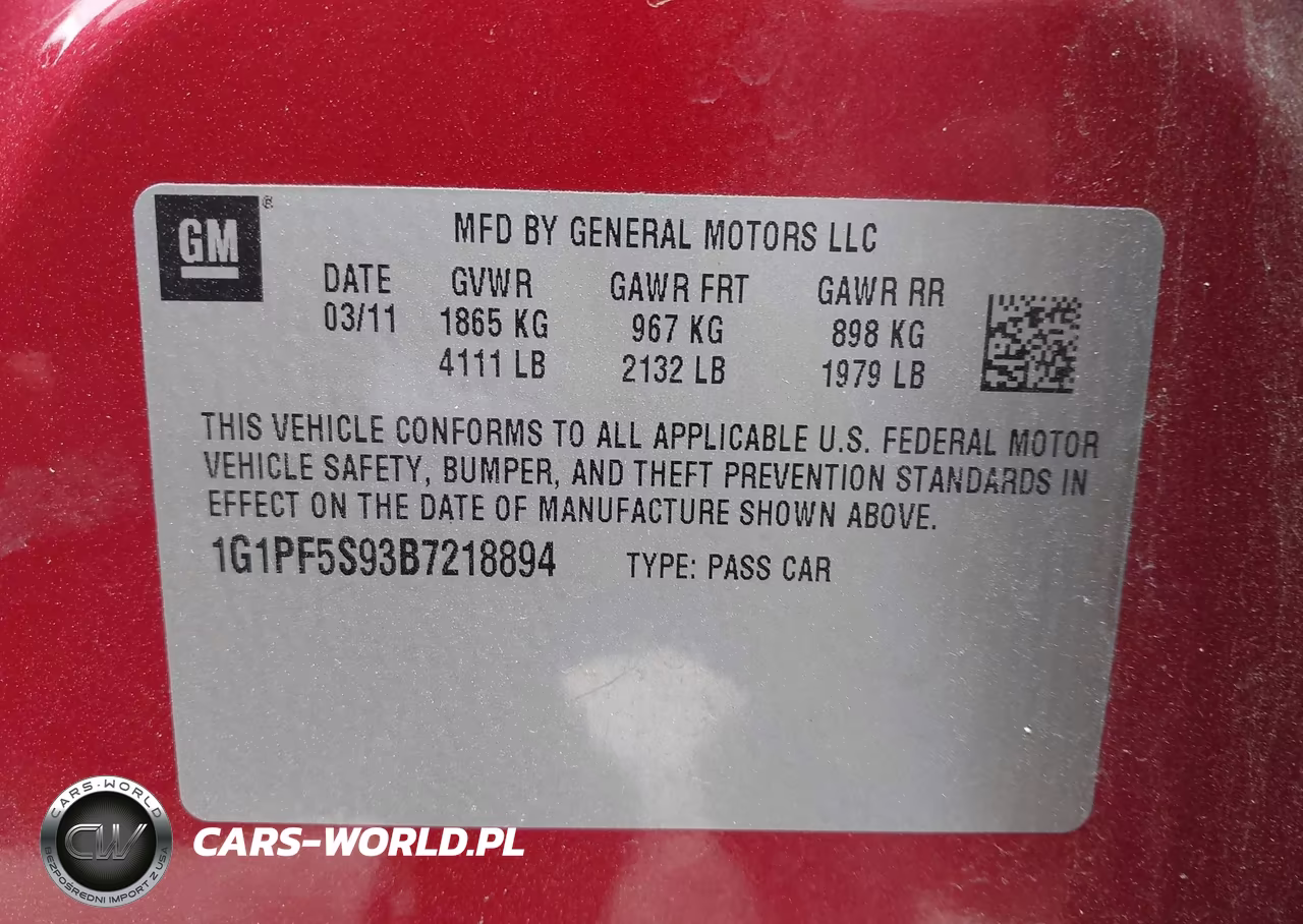 2011 Chevrolet Cruze 1Lt VIN:1G1PF5S93B7218894 - 9