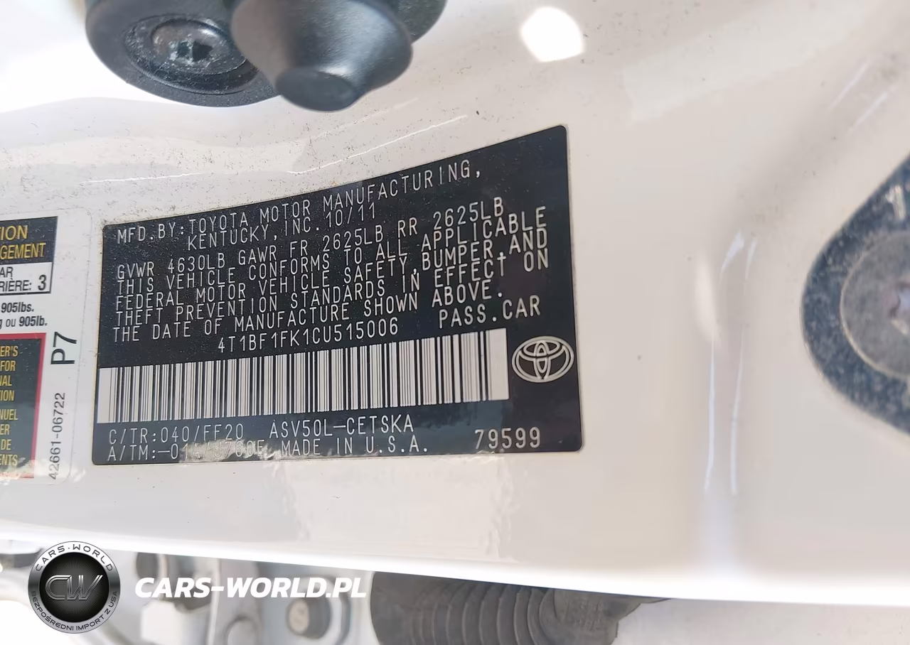2012 Toyota Camry Se VIN:4T1BF1FK1CU515006 - 9