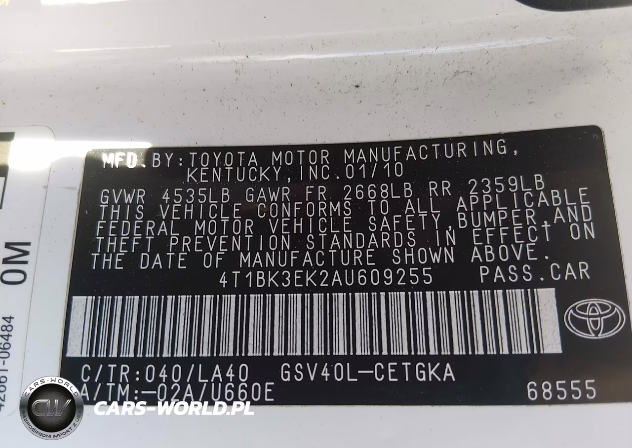 2010 Toyota Camry Xle V6 VIN:4T1BK3EK2AU609255 - 9
