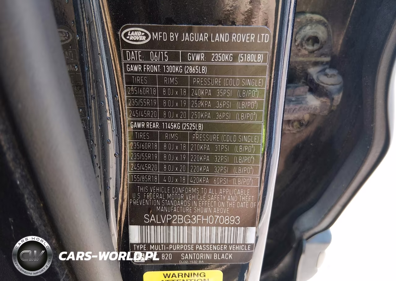 2015 Land Rover Range Rover Evoque Pure VIN:SALVP2BG3FH070893 - 9