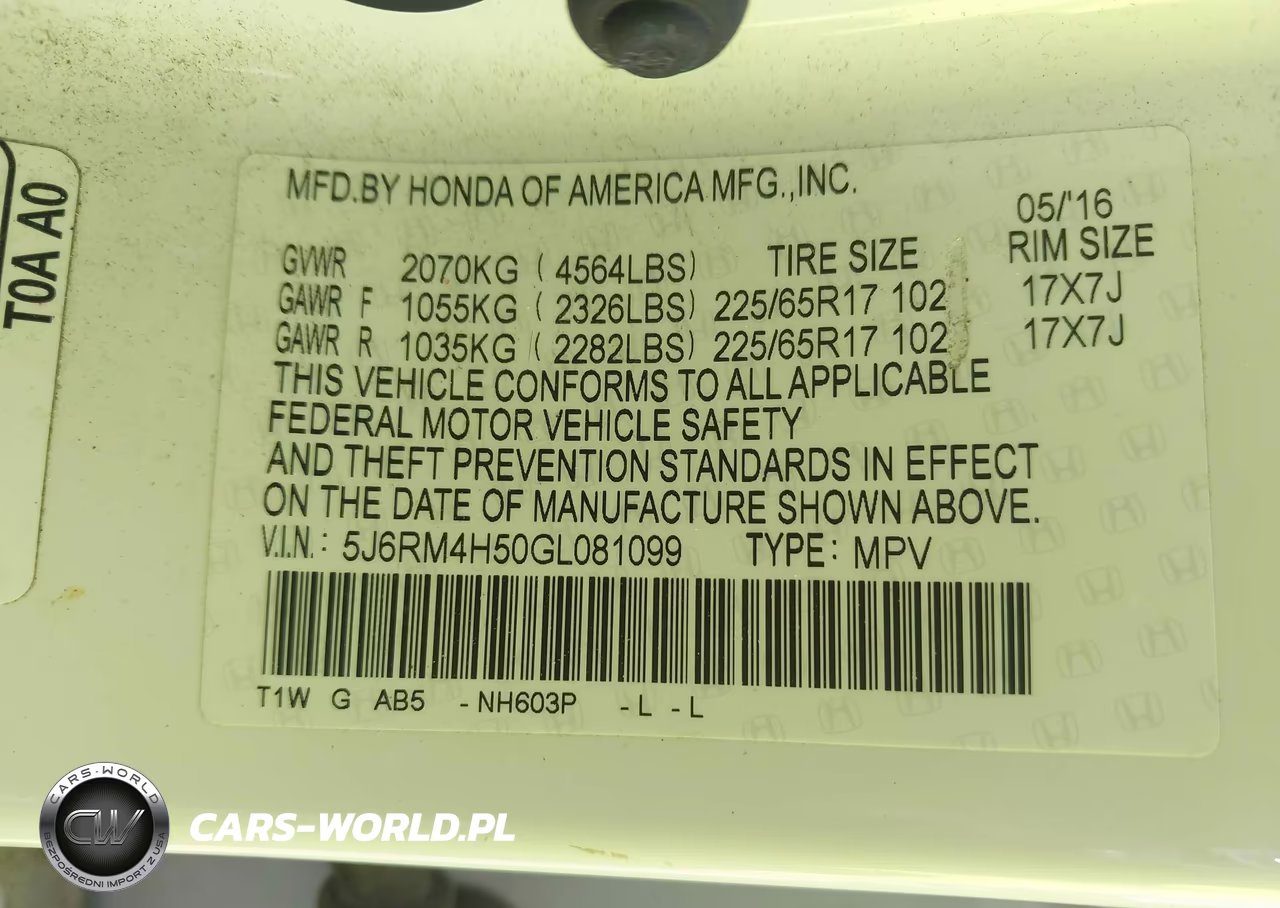 2016 Honda Cr-V Ex VIN:5J6RM4H50GL081099 - 9
