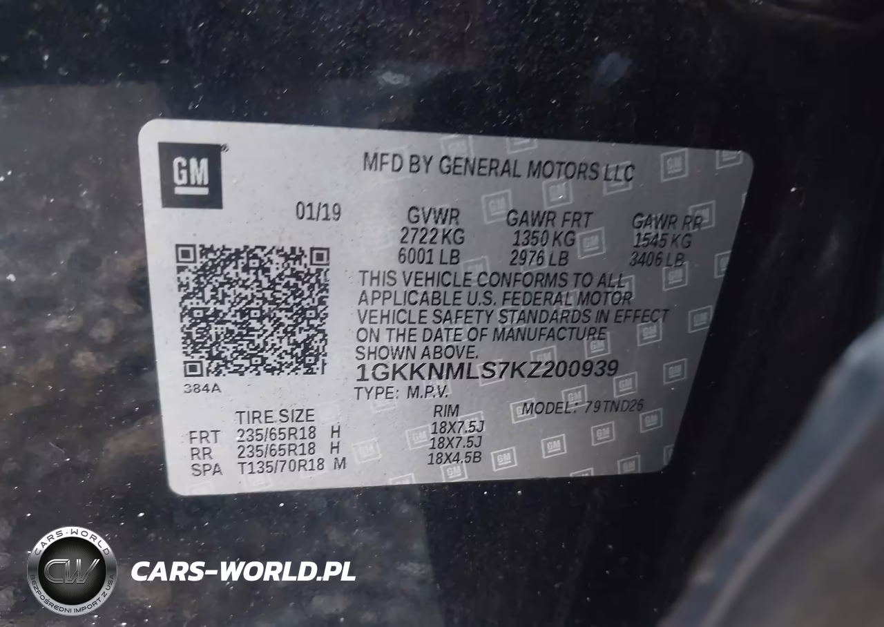 2019 GMC Acadia Slt-1 VIN:1GKKNMLS7KZ200939 - 9