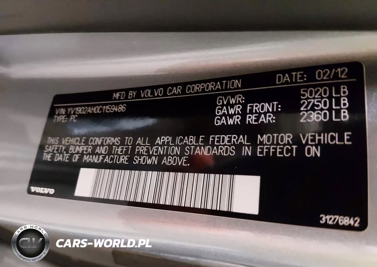 2012 Volvo S80 3.0L-3.0L Platinum-3.0L Premier Plus VIN:YV1902AH0C1159486 - 9