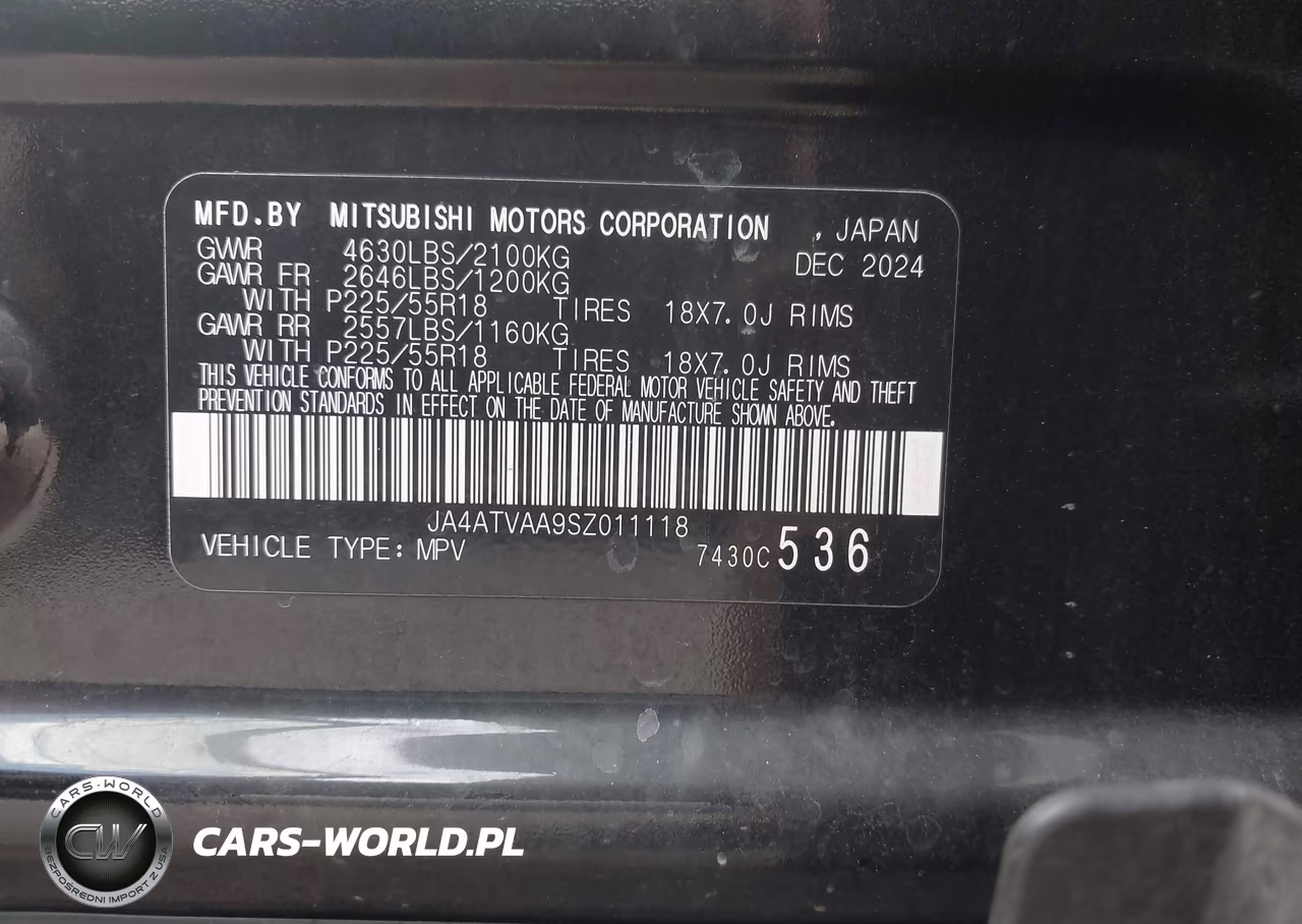 2025 Mitsubishi Eclipse Cross Le S-Awc VIN:JA4ATVAA9SZ011118 - 9