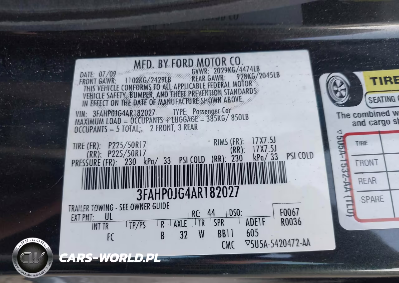 2010 Ford Fusion Sel VIN:3FAHP0JG4AR182027 - 9
