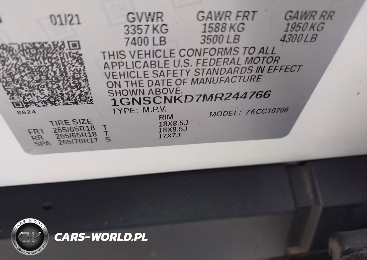 2021 Chevrolet Tahoe 2Wd Lt VIN:1GNSCNKD7MR244766 - 9