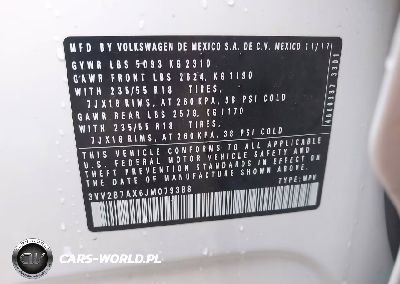 2018 Volkswagen Tiguan 2.0T Se-2.0T Sel VIN:3VV2B7AX6JM079388 - 9