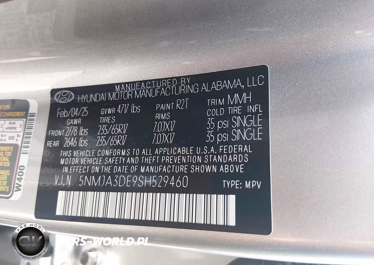 2025 Hyundai Tucson Se VIN:5NMJA3DE9SH529460 - 9