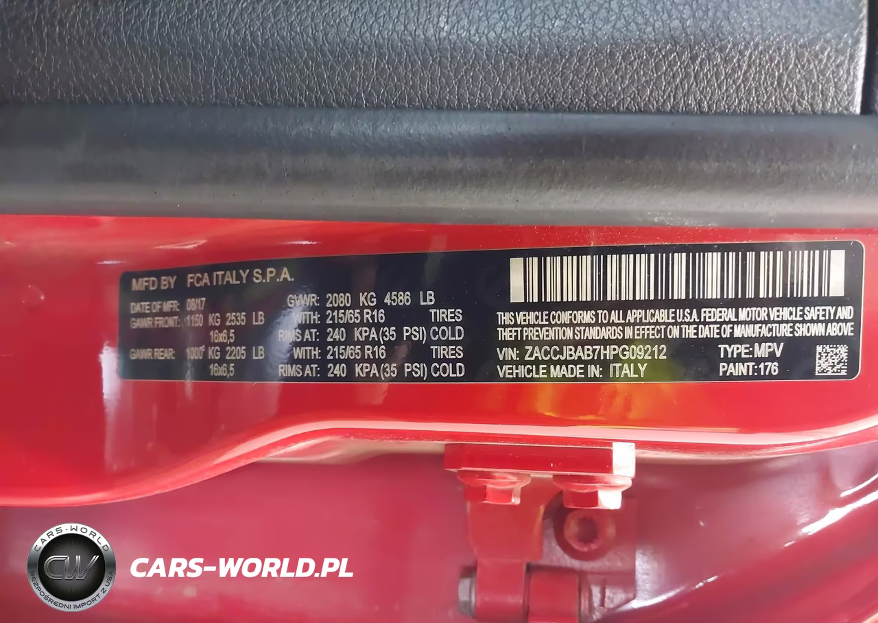 2017 Jeep Renegade Sport VIN:ZACCJBAB7HPG09212 - 9