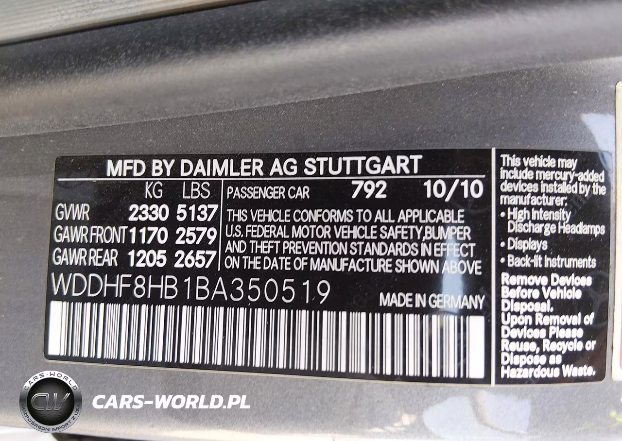2011 Mercedes-Benz E 350 4Matic VIN:WDDHF8HB1BA350519 - 9