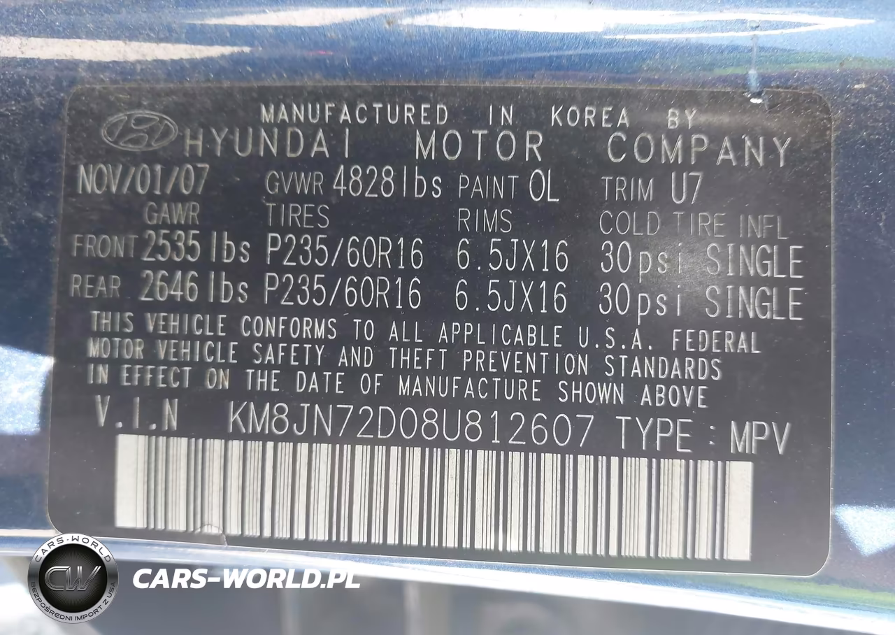 2008 Hyundai Tucson Limited V6-Se VIN:KM8JN72D08U812607 - 9