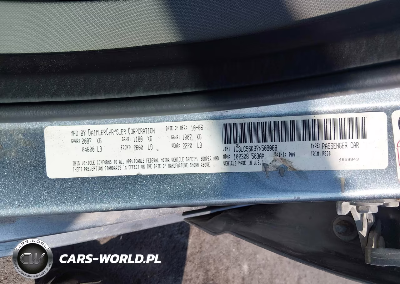 2007 Chrysler Sebring Touring VIN:1C3LC56K37N509088 - 8