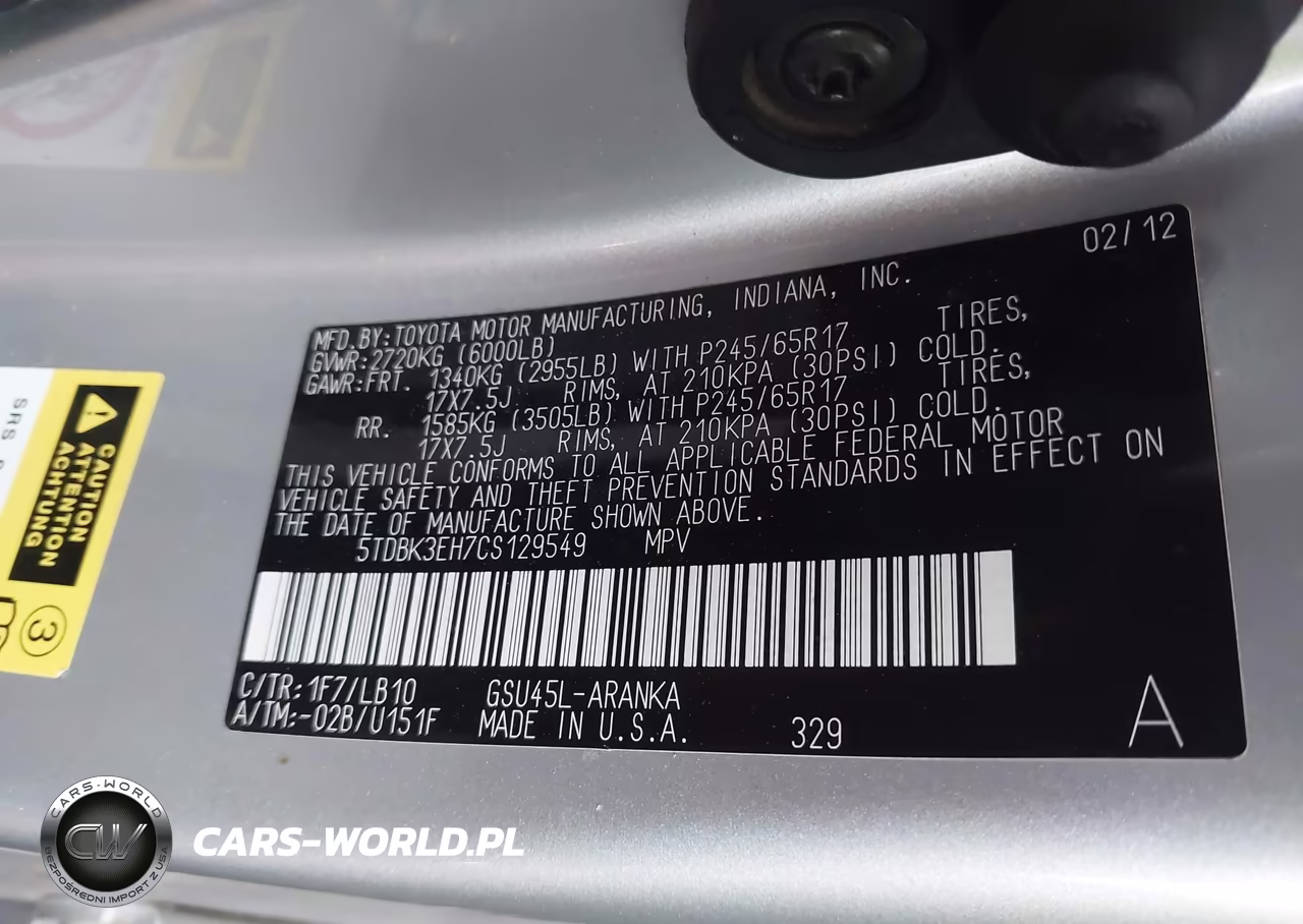 2012 Toyota Highlander Se V6 VIN:5TDBK3EH7CS129549 - 9