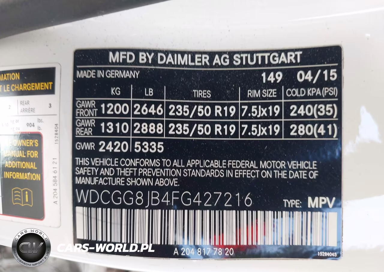 2015 Mercedes-Benz Glk 350 4Matic VIN:WDCGG8JB4FG427216 - 9
