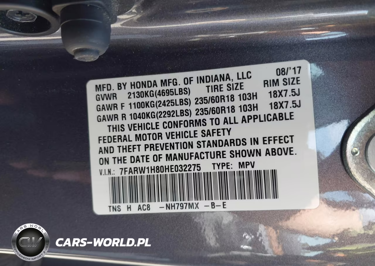 2017 Honda Cr-V Ex-L-Ex-L Navi VIN:7FARW1H80HE032275 - 9