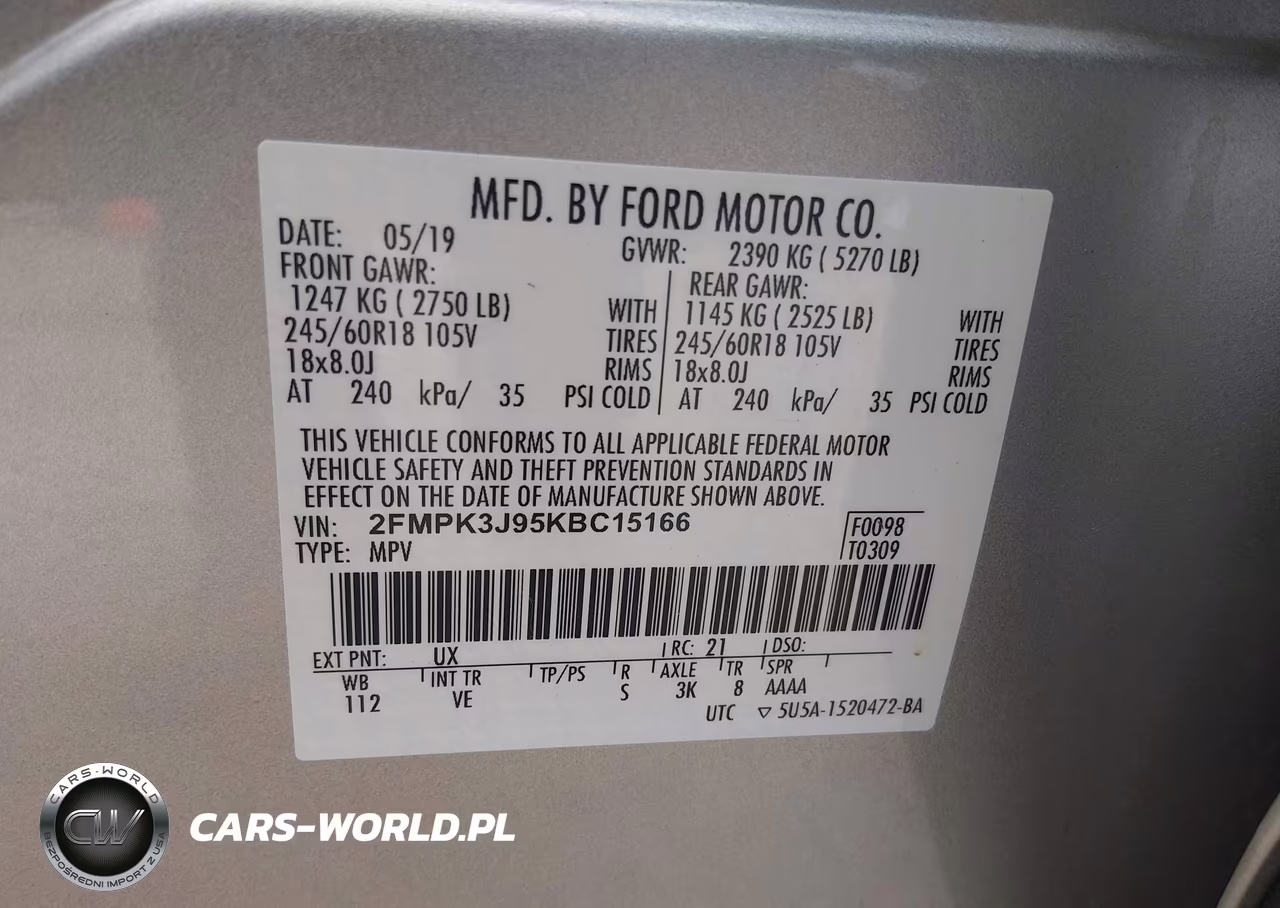 2019 Ford Edge Sel VIN:2FMPK3J95KBC15166 - 9