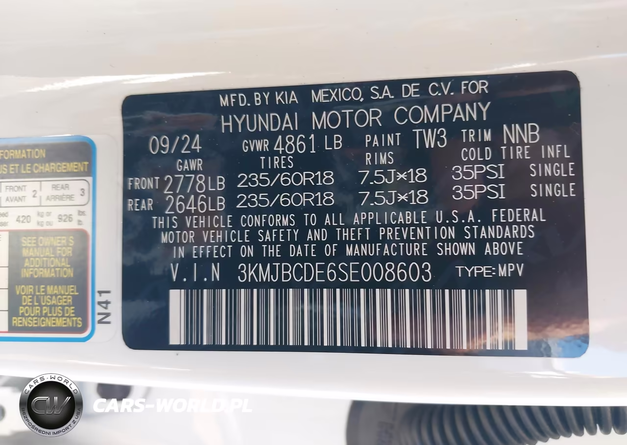 2025 Hyundai Tucson Sel VIN:3KMJBCDE6SE008603 - 9