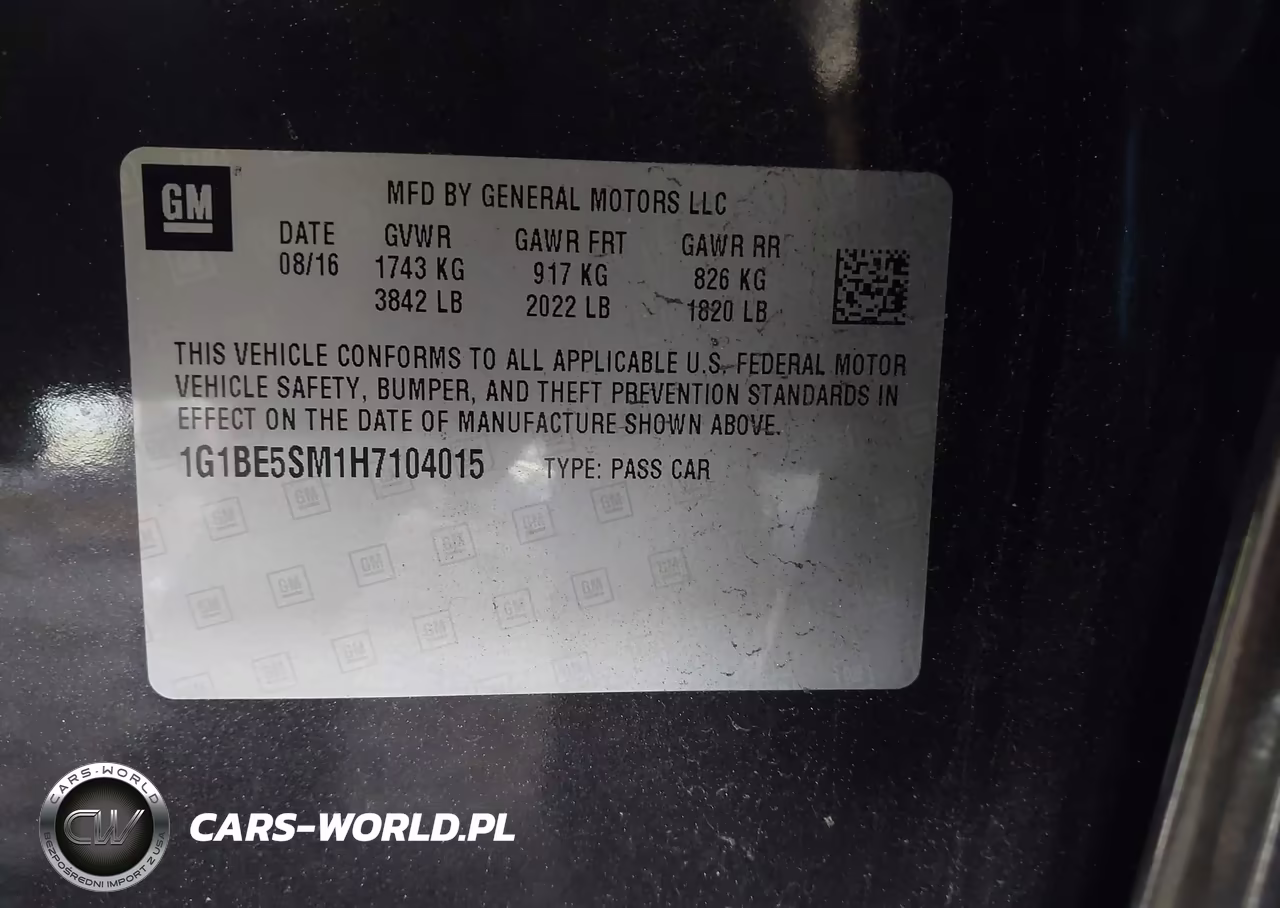 2017 Chevrolet Cruze Lt Auto VIN:1G1BE5SM1H7104015 - 9