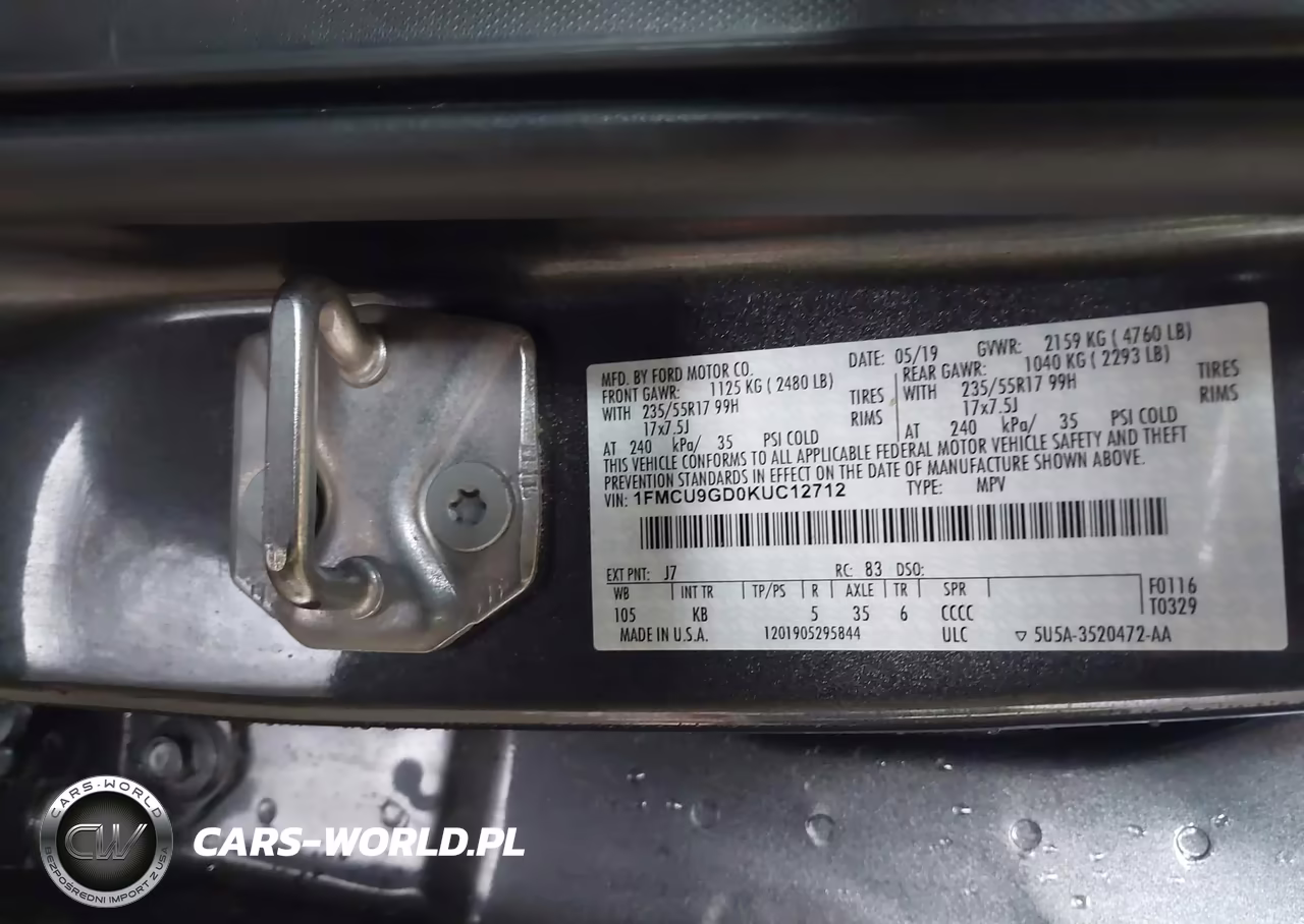 2019 Ford Escape Se VIN:1FMCU9GD0KUC12712 - 9