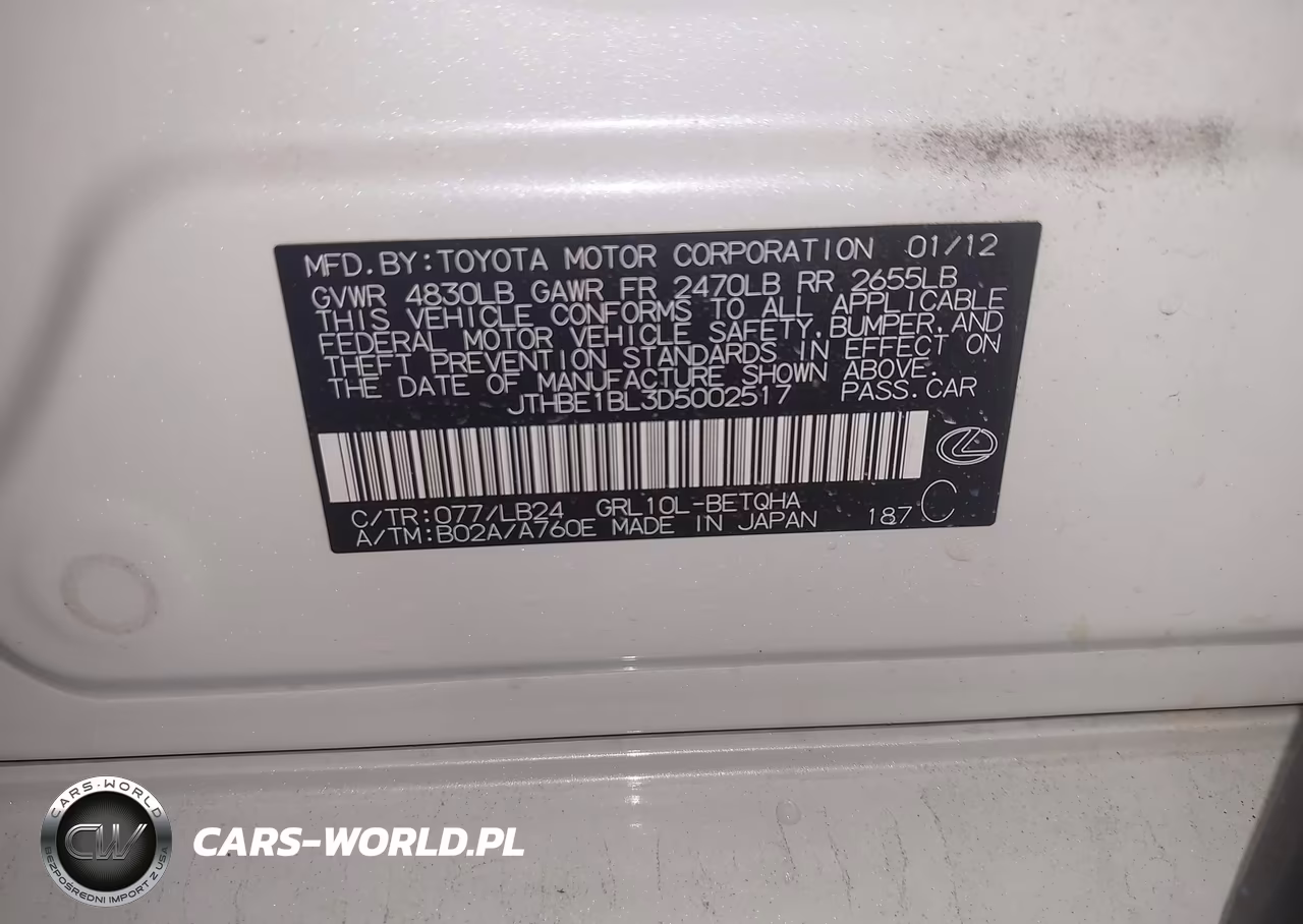 2013 Lexus Gs 350 VIN:JTHBE1BL3D5002517 - 9