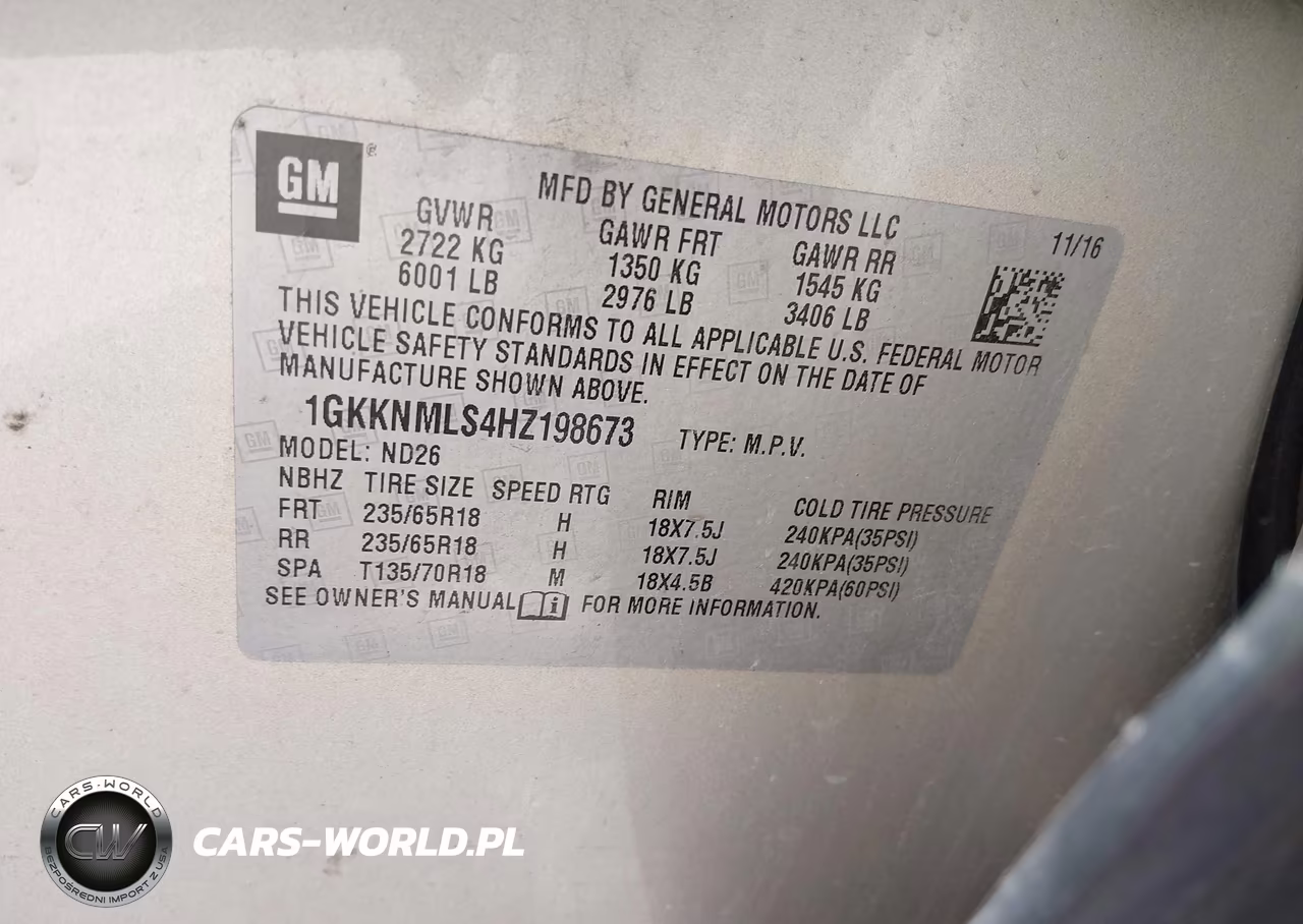 2017 GMC Acadia Slt-1 VIN:1GKKNMLS4HZ198673 - 9
