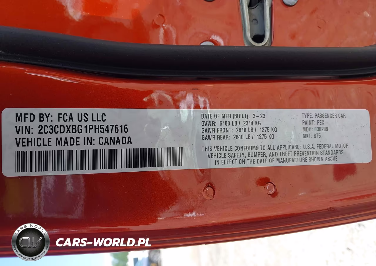 2023 Dodge Charger Sxt VIN:2C3CDXBG1PH547616 - 9