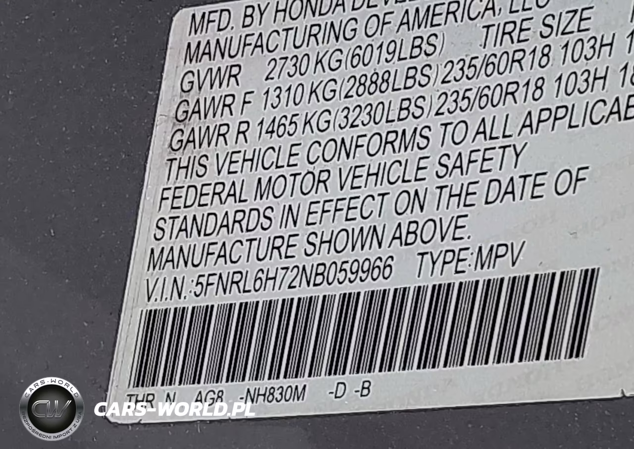 2022 Honda Odyssey Ex-L VIN:5FNRL6H72NB059966 - 9
