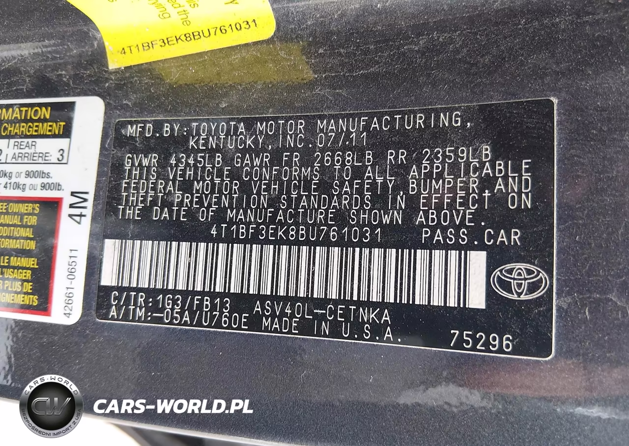 2011 Toyota Camry Le VIN:4T1BF3EK8BU761031 - 9