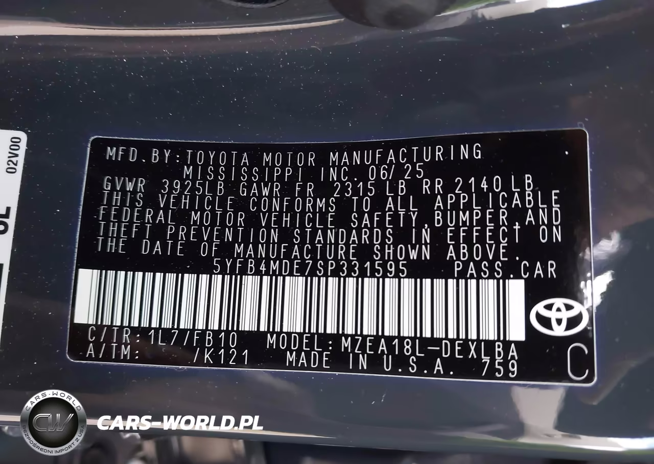 2025 Toyota Corolla Le VIN:5YFB4MDE7SP331595 - 9