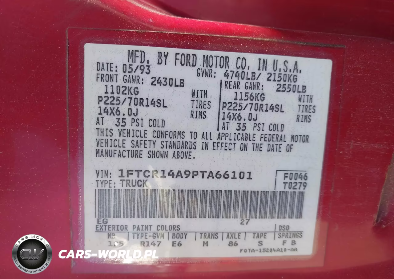 1993 Ford Ranger Super Cab VIN:1FTCR14A9PTA66101 - 9