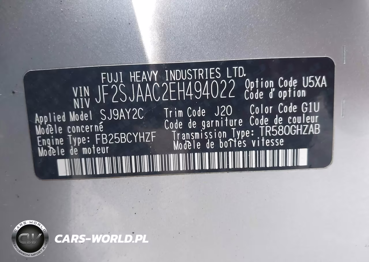 2014 Subaru Forester 2.5I VIN:JF2SJAAC2EH494022 - 9
