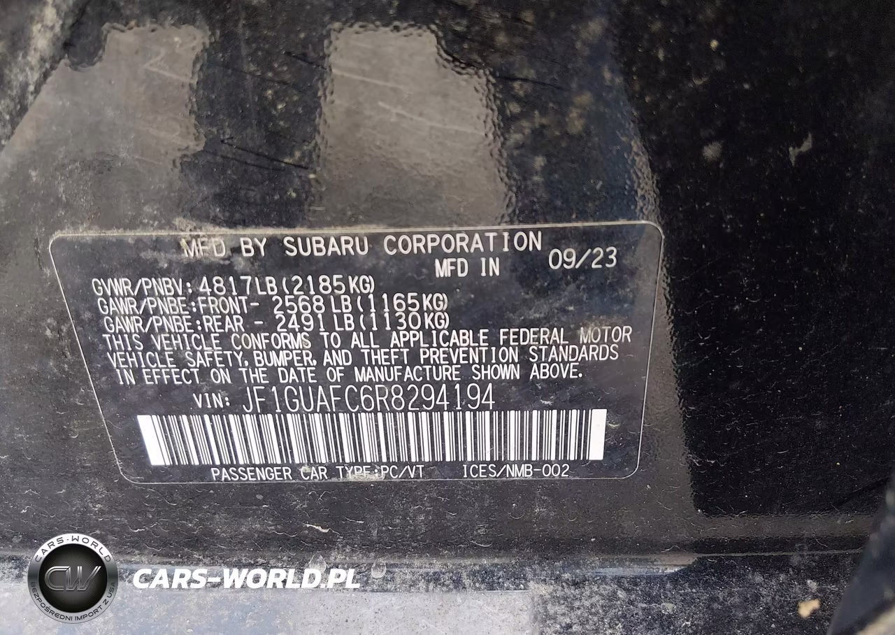 2024 Subaru Impreza Sport 5-Door VIN:JF1GUAFC6R8294194 - 9