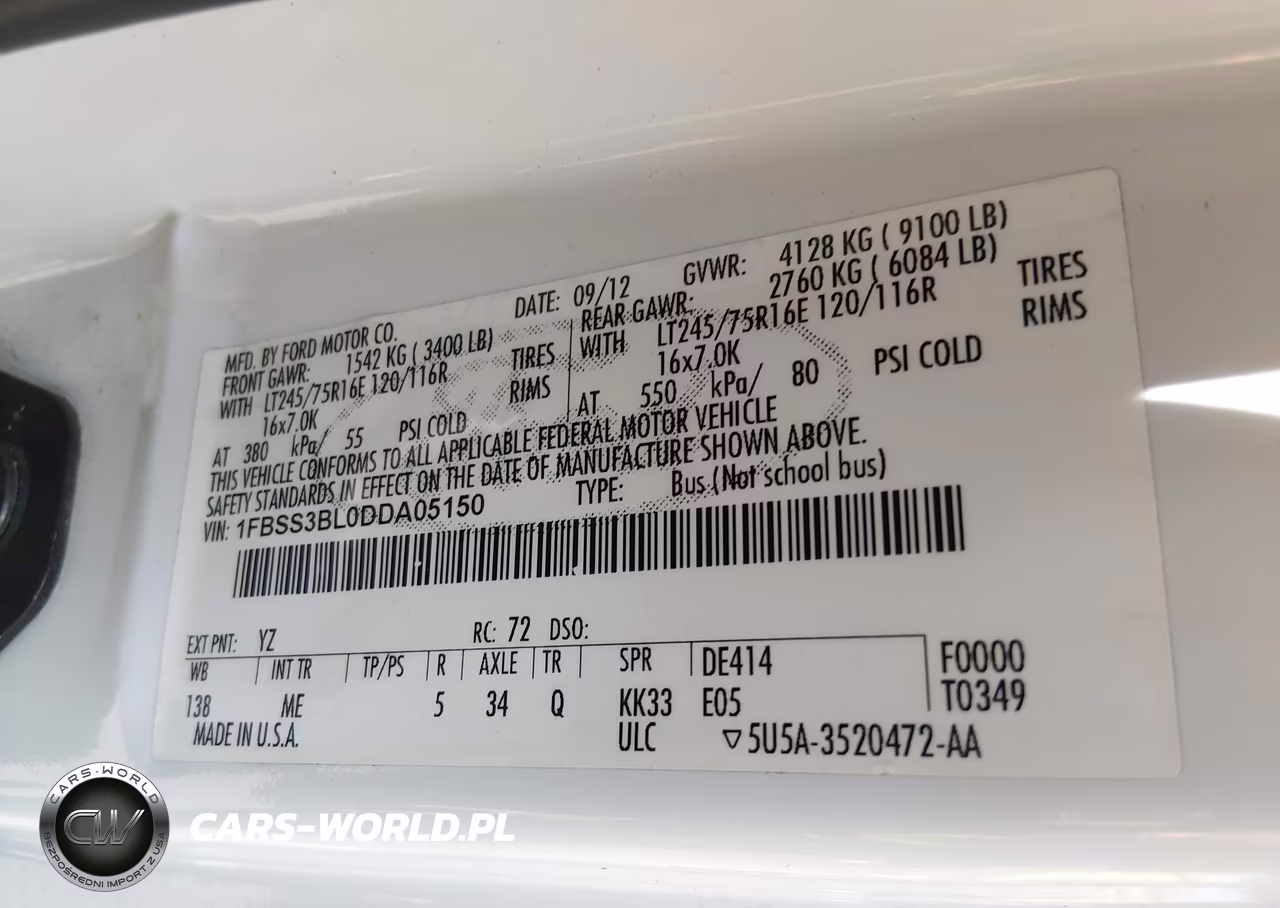 2013 Ford E-350 Super Duty Xlt VIN:1FBSS3BL0DDA05150 - 9